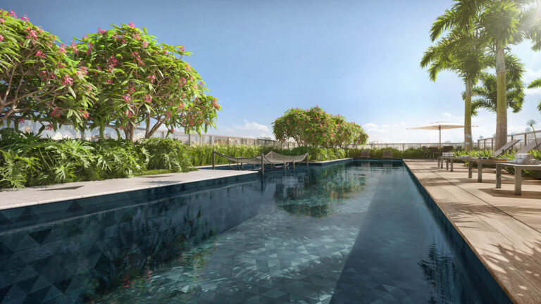 L'Harmonie Vila Mariana-Perspectiva Ilustrada da Piscina Descoberta. (2)