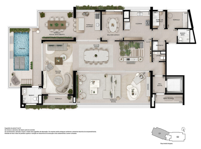 Ampère Brooklin-Planta Inferior Duplex 482m²