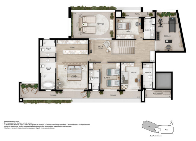 Ampère Brooklin-Planta Superior Duplex 482m²