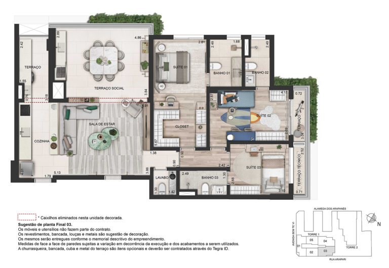 Bem Moema-Apartamento decorado de 123m² sem caixilho